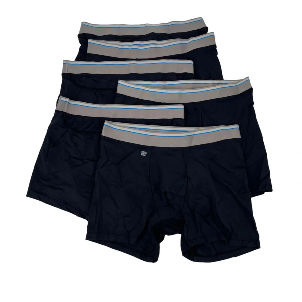 MACK WELDON Assorted Boxer Briefs Underwear Black Set of 6 Size Medium NEW